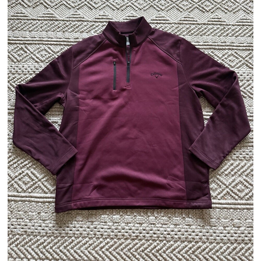 Men’s CALLAWAY Size Large Quarter Zip Pullover Golf Navy Maroon